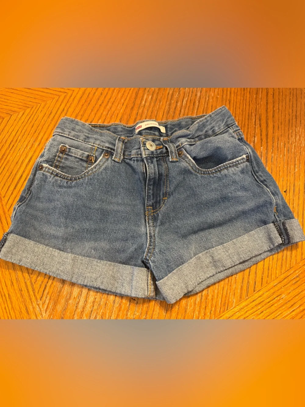 Levi's Light Blue Girlfriend Denim Shorts